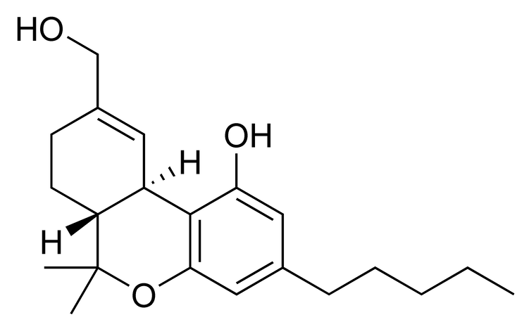 molecola di tetraidrocannabinolo thc