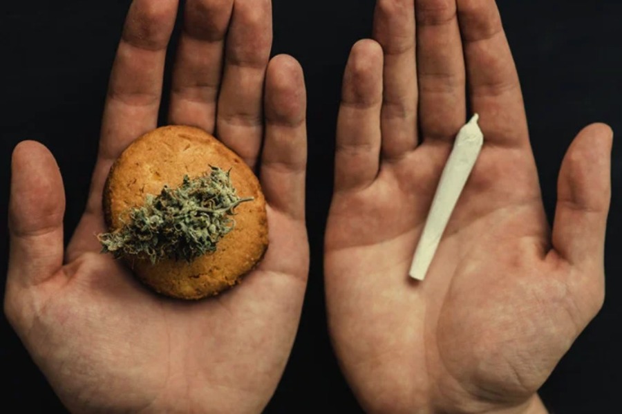 wdychanie a spożywanie marihuany